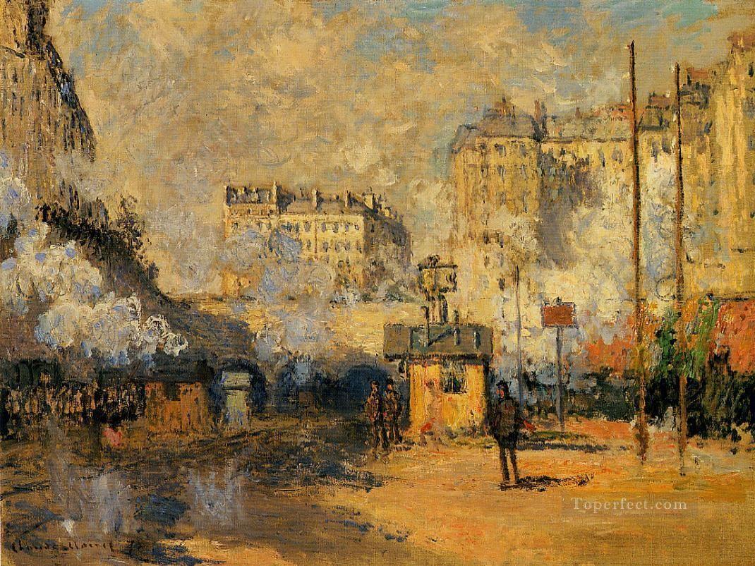 Exterior of Saint Lazare Station Sunlight Effect Claude Monet Oil Paintings